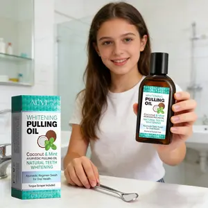 Aliver Natural Coconut Mint Mouthwash & Tongue Scraper Oral Care Set, Oral Hygiene Essentials, 120ML Alcohol-Free Daily Fresh Breath Ayurveda Mouthwash, Promotes Dental Health