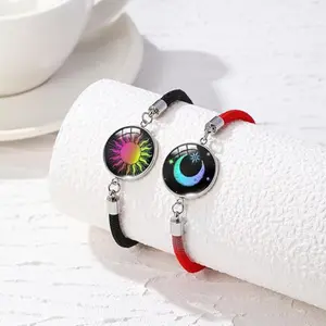 1 Piece Long Distance Touch Bracelets with Sun&Moon Functional Love Connect Gift for Boyfriend or Girlfriend or Your Family NN036