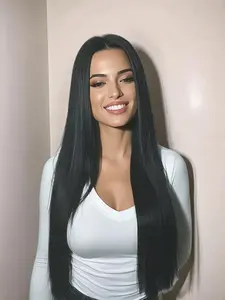 TikTok Favorite! 30-inch No-Bangs Straight Lace Synthetic Wig, Luxe High-Temp Fiber for Natural Shine, Simulated Scalp for a Realistic Look. Seamless Fit, Tangle-Free, Heat-Style Friendly. Perfect for Everyday Wear, Parties, and Cosplay!