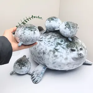 Cute Fat Seal Plush Toy with Baby, Soft Stuffed Animal Pillow, Perfect Gift for Kids and Adults, Comfortable Hugging Companion, Soft Cuddly Gift, Stuffed Animal Realistic, Soft Huggable