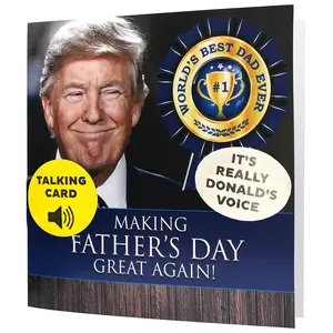 Talking Donald Trump Fathers Day Card with Sound - Hear Trump's Real Voice, Funny Novelty Fathers Day Card for Dad from Daughter, Son & Wife - Says "I Love You, Dad" When Opened, Keepsake