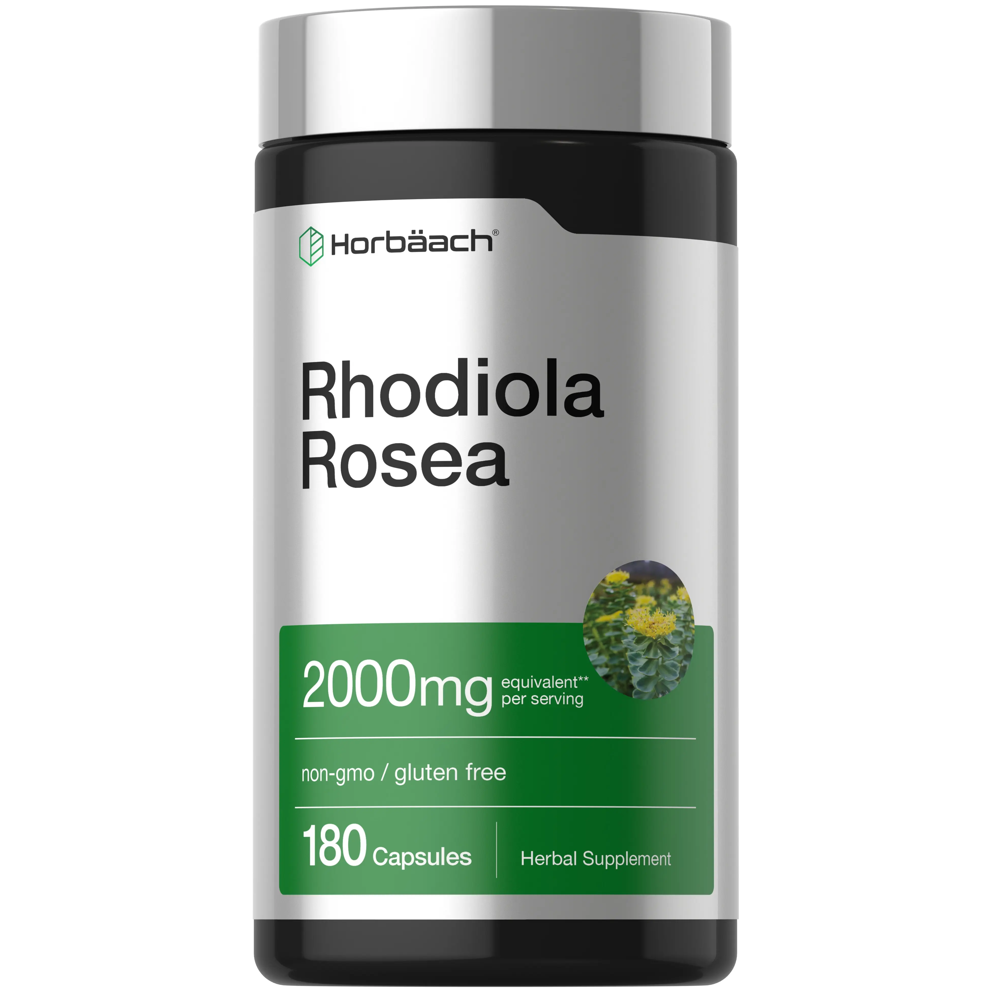 Horbäach Rhodiola Rosea Capsules 2000mg | 180 Count | Non-GMO, Gluten Free Supplement Horbäach Rhodiola Rosea Capsules 2000mg | 180 Count | Non-GMO, Gluten Free Supplement