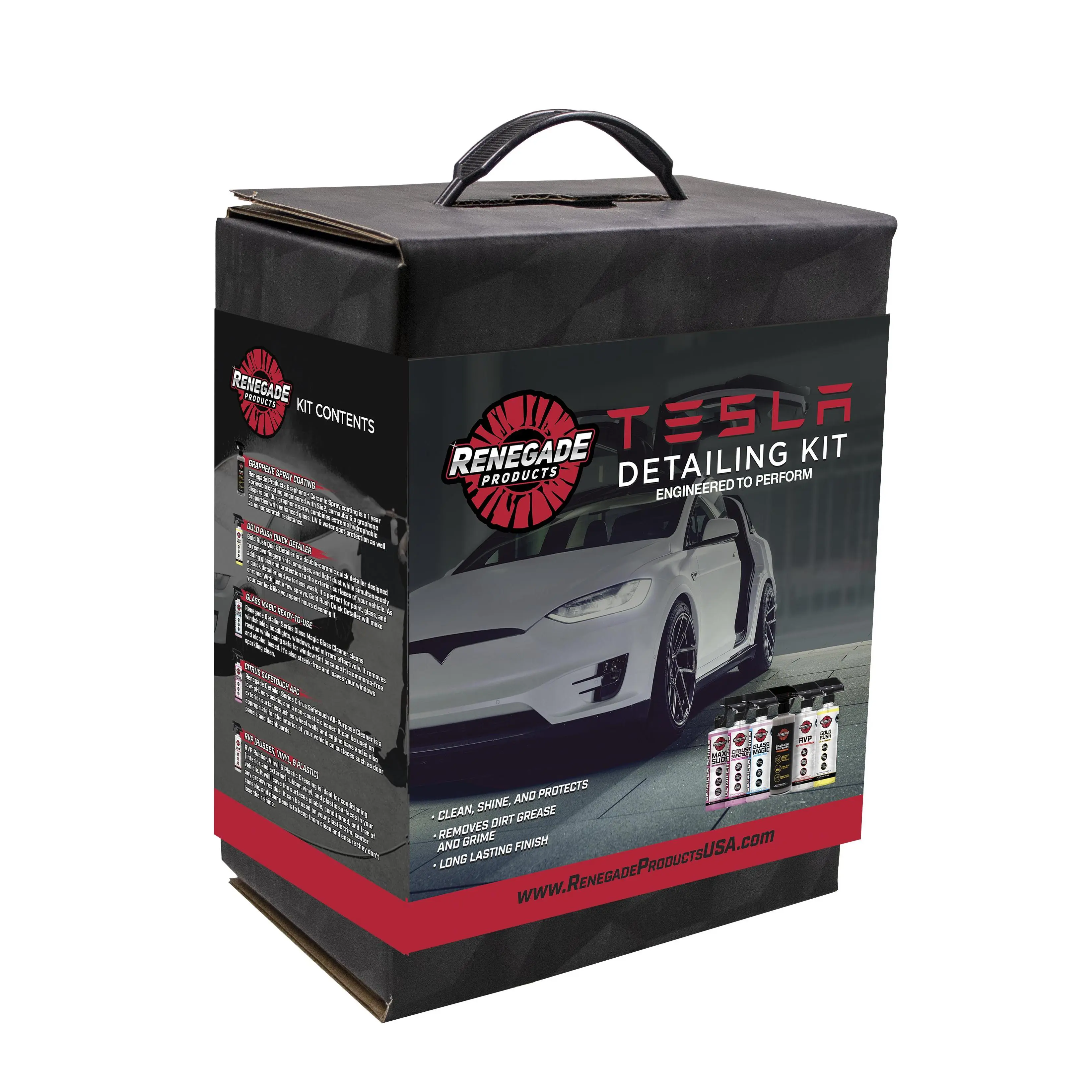 Renegade Products Tesla Detailing Kit – Complete Interior & Exterior Cleaning and Protection System for Model S, 3, X, Y