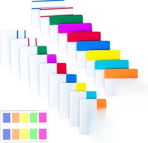 500 Pieces Tabs 2 Inch Sticky Index Tabs, Writable and Repositionable File Tabs Flags Colored Page Markers Labels for Reading Notes, Books and Classify Files, 21 Sets (Index Tabs)