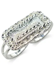 14k Silver Plated Last Supper Double Ring Religious Jewelry, Unisex Faithful Wear, Daily Fashion Accessory, Unique Personality Gift, Pave Ring