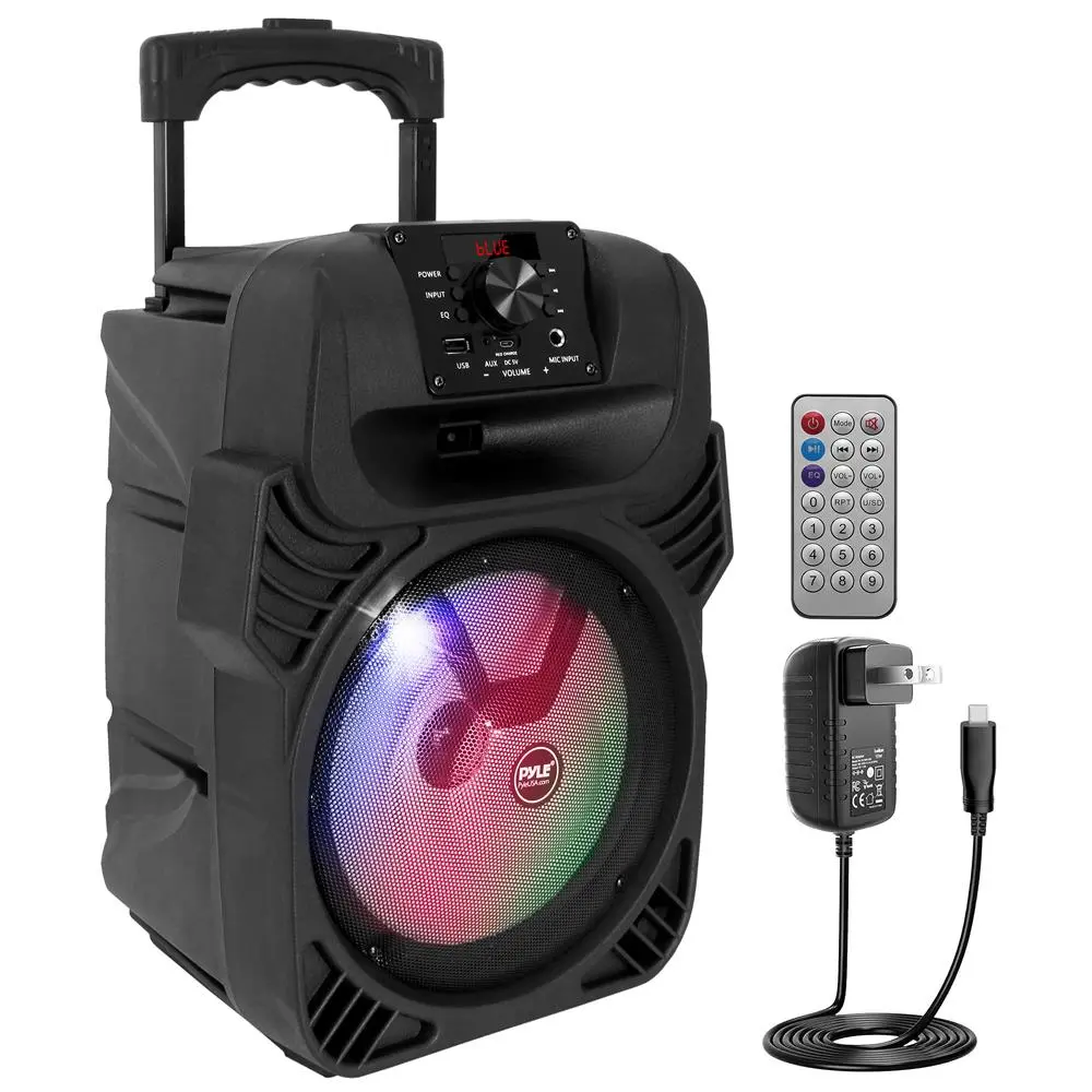 Portable Bluetooth PA Speaker with Subwoofer - 400W Rechargeable, LED Lights, Karaoke Compatible, High-Quality Audio, Easy-Use Buttons, MP3 Playback, Wireless Smartphone Connectivity, Memory Support, LCD Display, Adapter Included, Radio, Remote Control, S