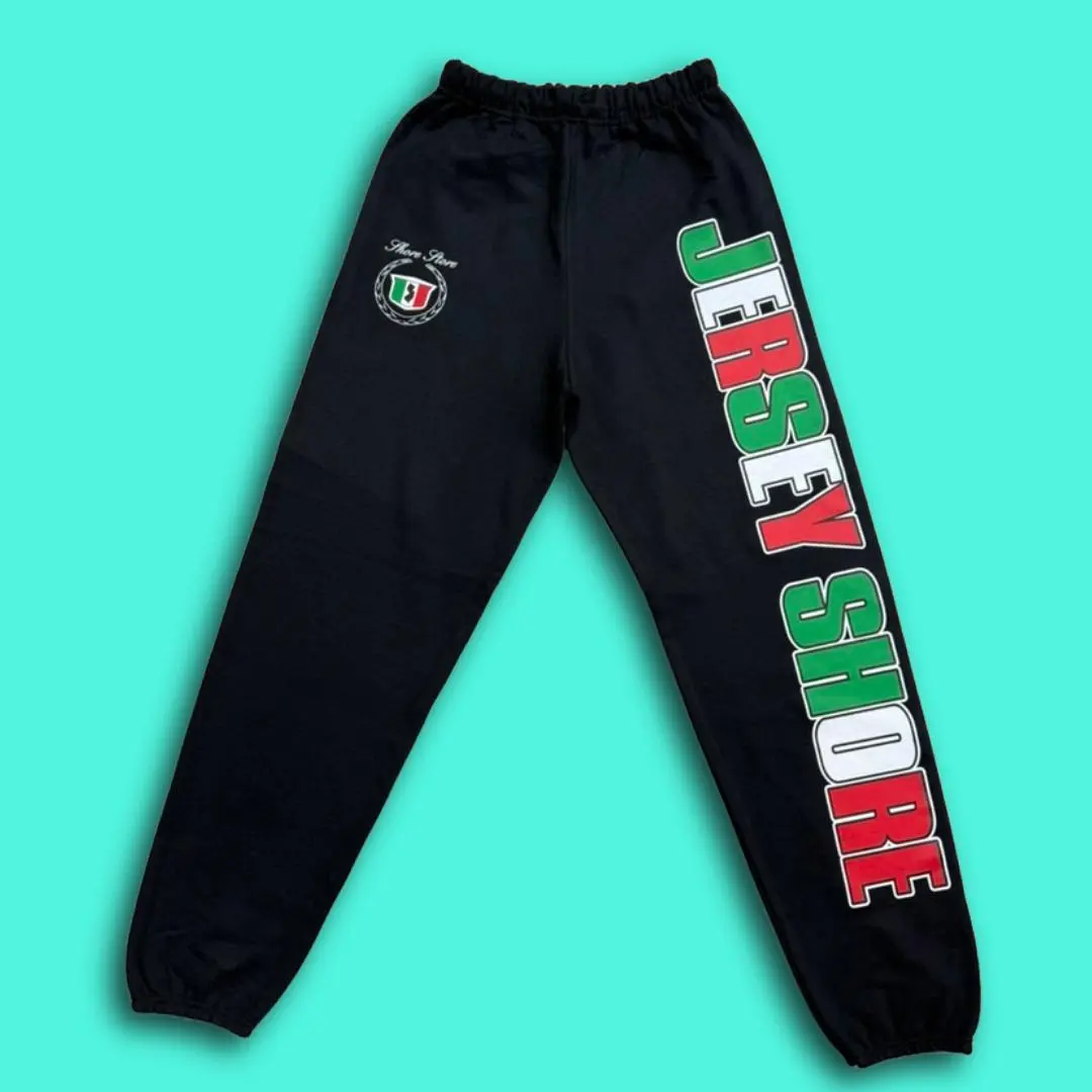 Jersey Shore Italia Tapered Sweatpants – Unisex Fit Gym Workout Leggings Urban Harri Joggers Streetwear Joggers