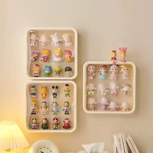 Wall-mounted doll blind box storage and display rack, magnetic closure, suitable for Pop Mart figures and other collectible toys, dustproof display case for blind box figures, Acrylic Display Rack