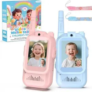 Children's Video Walkie-Talkie Set of 2 - Voice Conversion Function - Long-distance Video Walkie-Talkie - No Internet Required - Suitable for Boys and Girls Aged 3-12 - An Interesting and Perfect Gift for Outdoor Travel and Camping Toys