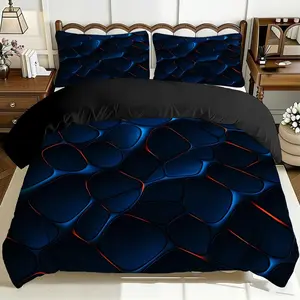 2/3 Pcs Comfortable Geometric Light And Shadow Quilt Cover Set, Soft And Breathable, 100% Polyester Fiber High-Definition Digital Printing Design, All-Season Home Gift, Machine Washable (1 Quilt Cover +1/2 Pillowcase, No Filling)