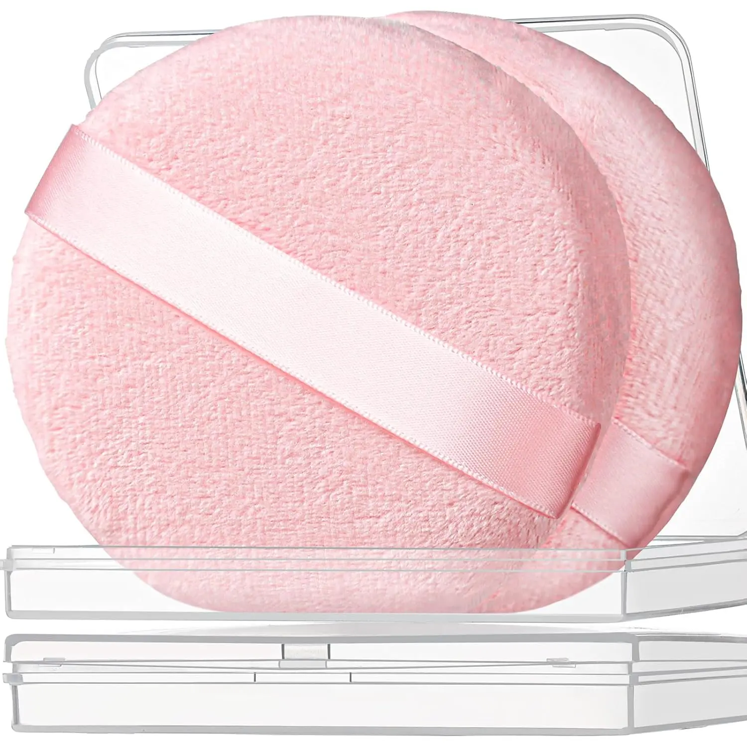 2Pcs Pink Powder Puff, 4.13Inch Body Powder Puff, for Body Powder Pink