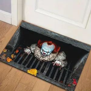 Halloween Door Mat - Spooky Clown Indoor Outdoor Entryway Kitchen Floor Mat for Halloween Home Decor, Seasonal Decoration, Creepy Theme, Sturdy Construction, Themed Mat, Party Planners 15.7"x23.6" 20"x32" Four Sizes