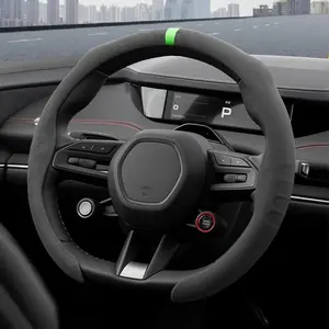 5D Suede Steering Wheel Cover, Replacement, Universal Fit for Vehicles, O and D Shapes, Comfortable Sweat-Absorbing Non-Slip Driving Grip Design for All Seasons