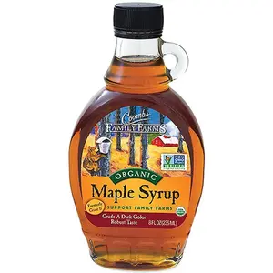 Family Farms Maple Syrup, Organic Grade A, Dark Color, Robust Taste, 8 Fl Oz