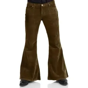 Men's Corduroy Vintage Bell Bottom Pants 70s,Disco Stretchy Flared Pants Fit 60s 70s Outfits for Men,Mens Bell Bottom Jeans.