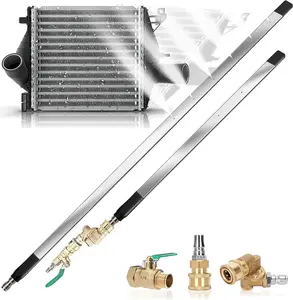 24'' Portable Radiator Cleaning Wand, 4500 PSI Radiator Flush and Cleaner Tool, Quick Cleaning, Two 1/4'' Quick Coupler, Radiator Pressure Washer Tool Fit for Household Cars, Trucks,39 inch RV Radiators