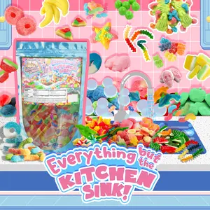 Everything but da Kitchen Sink Gummy Mix A Sweet, Sour and Chewy Candy Treat for All Ages Strawberry Watermelon