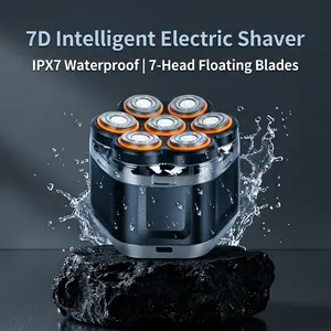 KIKIDO 7D Floating Head Electric Shaver for Bald Men, KN-703 Waterproof Rotary Skull Shaver with LED Display, Wet & Dry Cordless Grooming Kit with Type-C Fast Charge