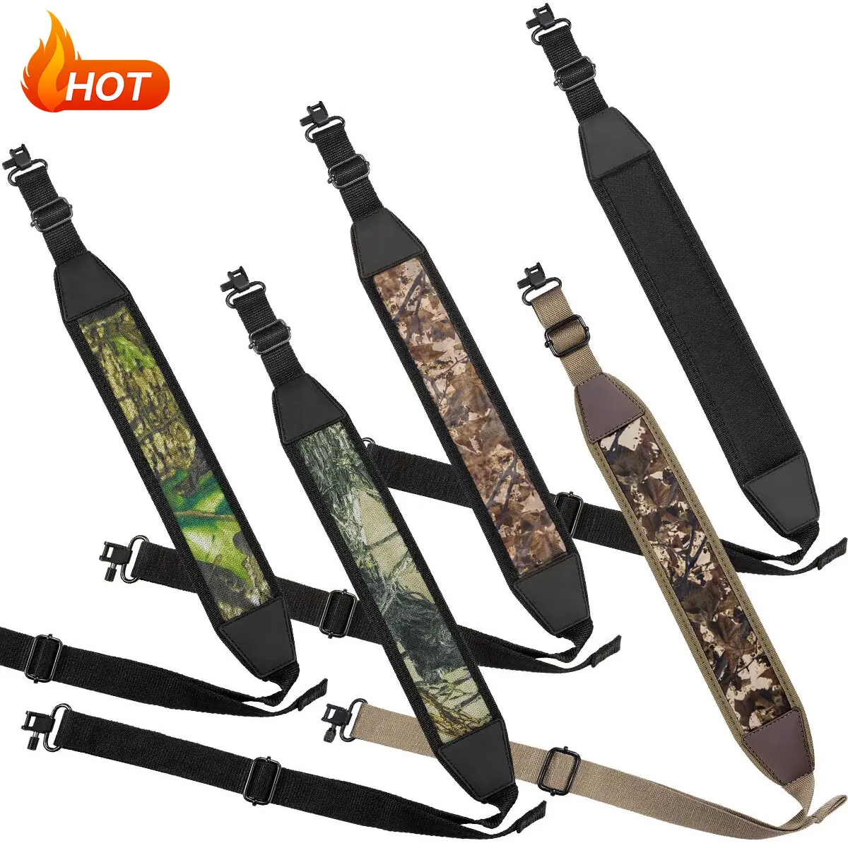 【CRAZY DEAL】Two Point Sling with Swivels, Non-slip omfortable Neoprene Padded, Adjustable Length Shoulder Strap for Outdoor Sports