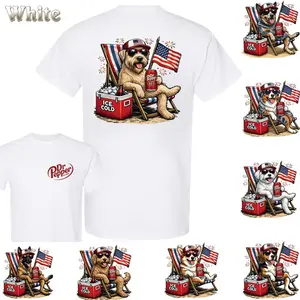 50+ Dog Funny 4th of July 2 Side T-Shirt/White, Retro Dachshund Drinking Dr Pepper Shirt, Funny Summer Beach Dog Shirt, Patriotic Dogs Shirt, Dr Pepper Lover Dog Shirt, Black Labrador 4th Of July Shirt