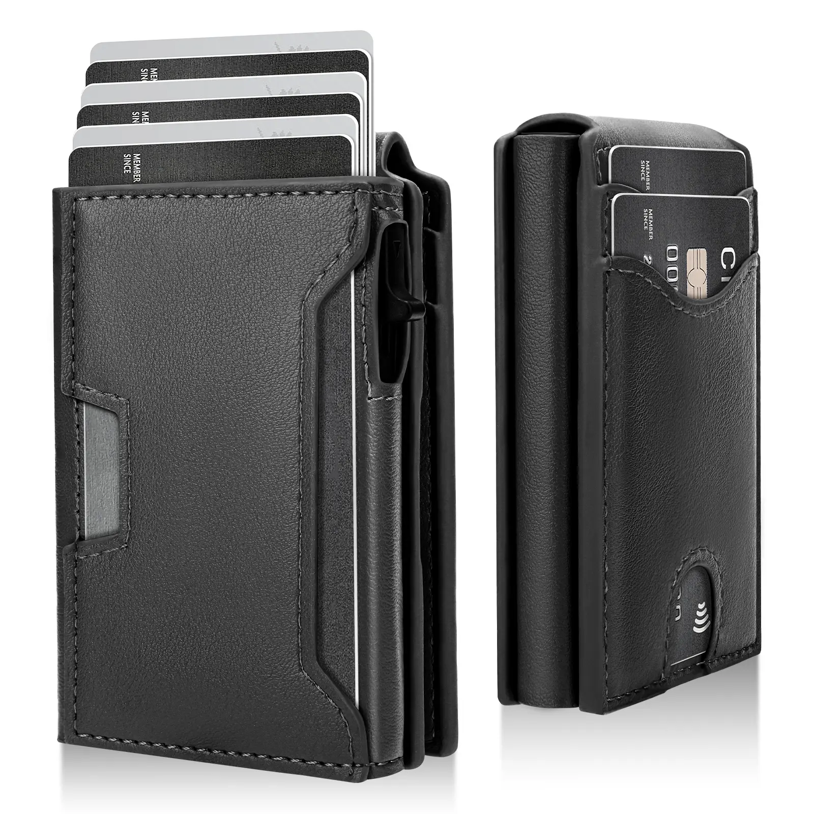 2026 Upgraded Wallet for Men, Mens Wallet Minimalist Slim Wallet, Smart Pop Up Case Wallet with ID Window RFID Blocking Bifold Wallet