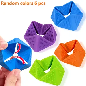 Silicone Magic Cube for Autism Anxiety Adhd, Quiet Focus Toy for Teens, Sensory Flip Blocks, Calming Desk Chair Toys