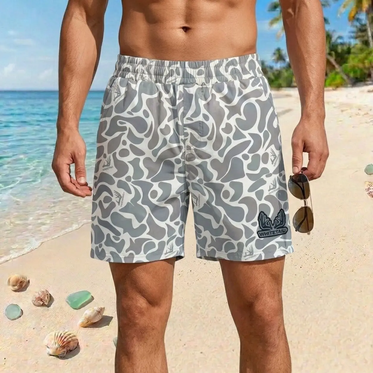 Men’s Whitetail Faded Old Camo Hunting Shorts – Quick Dry Lightweight Athletic Shorts for Fishing, Hiking, Waterfowl, Tactical Training & Outdoor Summer Wear