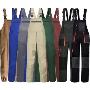 Japanese-Style Trendy Plus-Size Cotton Jumpsuit with Multiple Pockets for Men and Women, One-Piece Workwear Protective Clothing, Customizable Printed Design