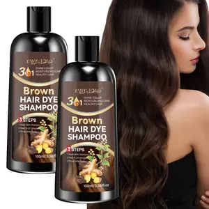 100ml brown hair dye shampoo enhances color brightness, moisturizes scalp care, plant-based hair dye shampoo, convenient to use, suitable for ordinary hair types, suitable for both men and women, Herbal Shampoo Dye
