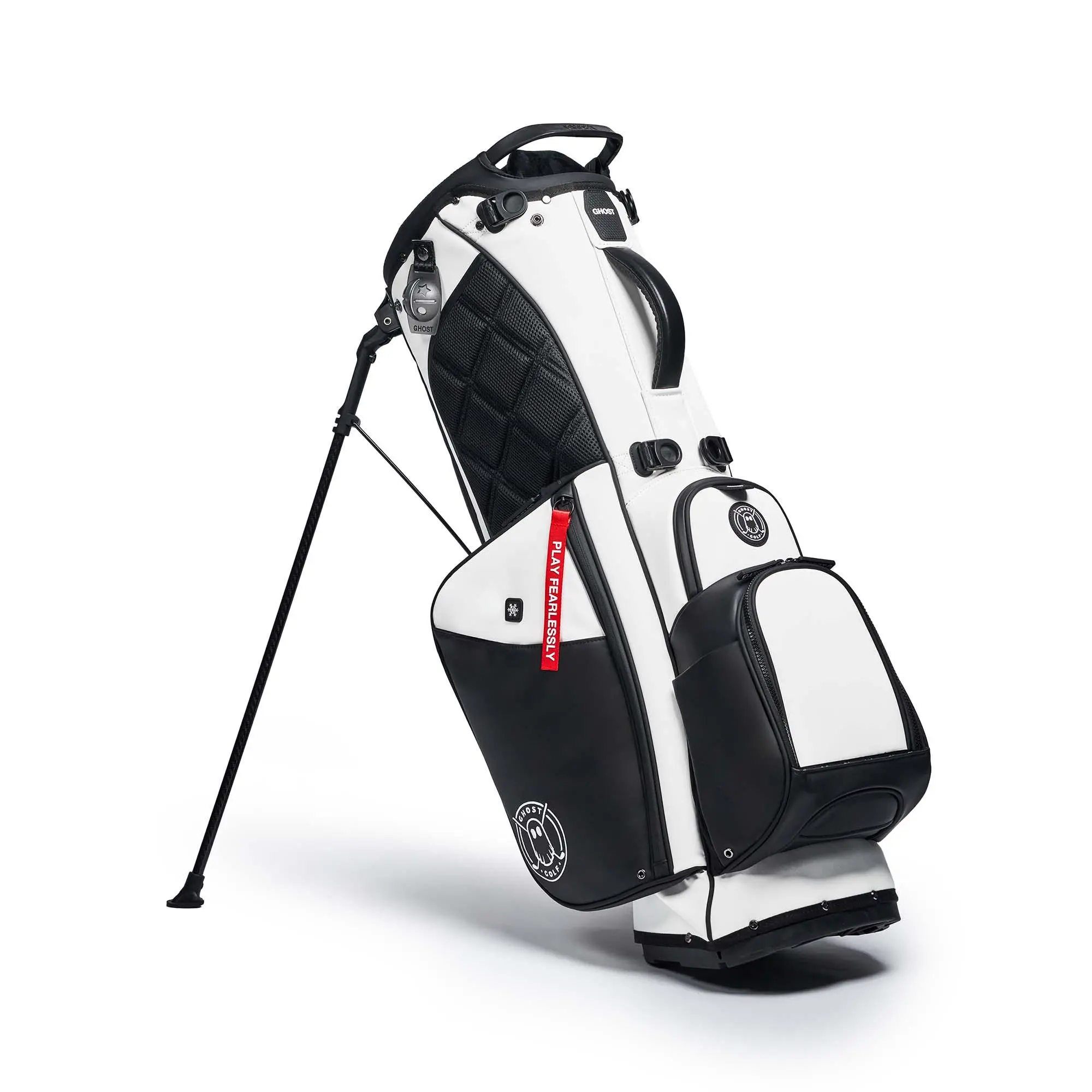 Anyday Black/White Golf Bag, Golf Equipment & Accessory with Ambidextrous Design, Full-Length Velvet Dividers for Stylish, Convenient Storage, Golf Accessory