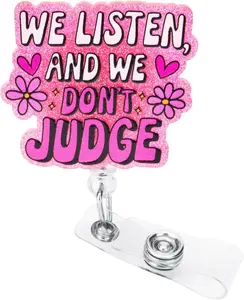 Nurse Badge Reel, Nurse Badge Holder with Positive Message, We Retractable ID Card Holder with  Clip, Cute Design for , Teachers, Students