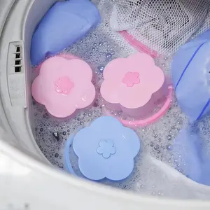 3 random color plastic laundry filters, reusable, washing machine hair catcher, flower shaped washing machine filter ball, washing machine floating filter, household washing machine lint collector, household items
