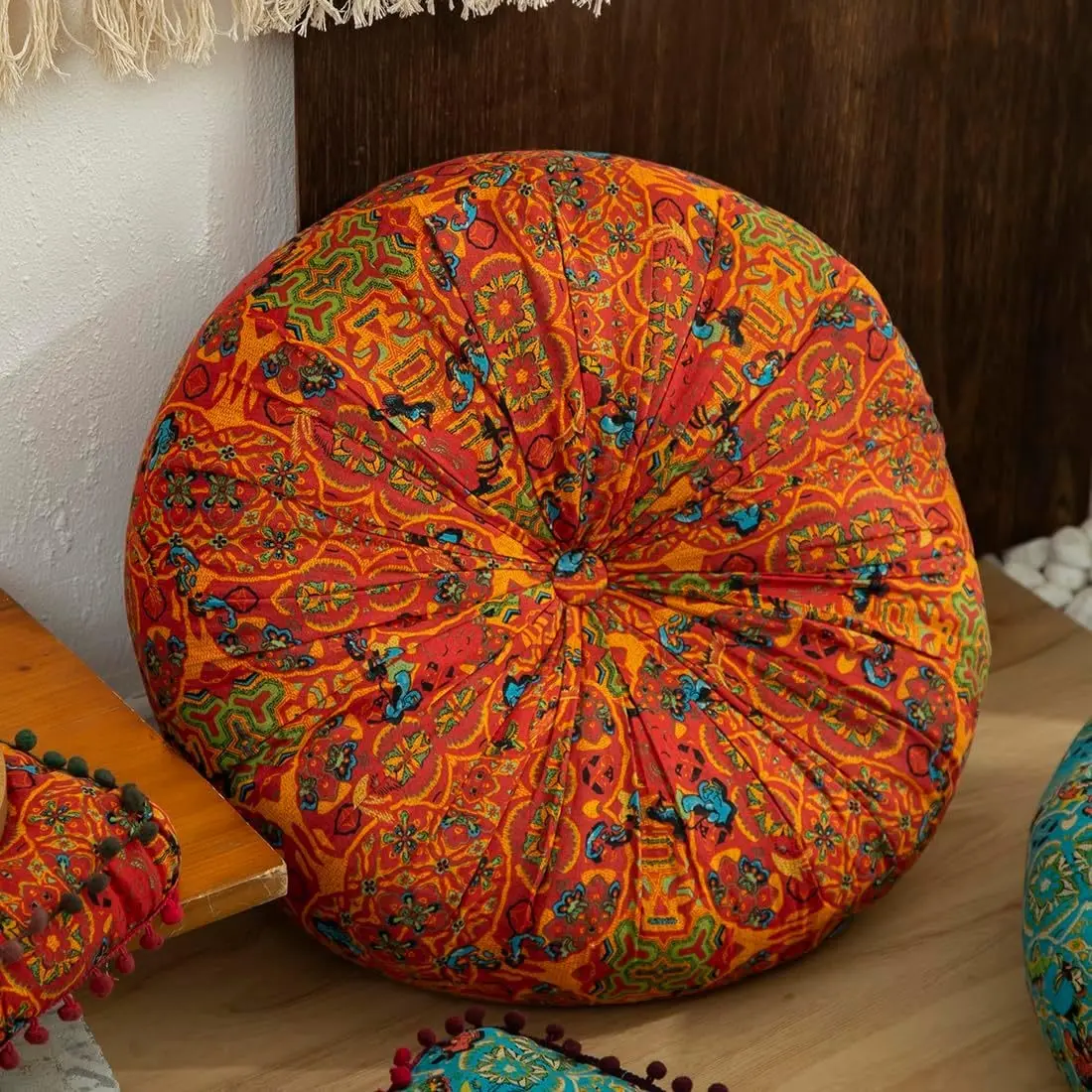 Lazy Man Pumpkin Square Tatami Cushion, Thickened Round Chair Cushion, Soft and Breathable Fabric Sofa Cushion for Home Use, Suitable for Living Room and Bedroom, Breathable Cushion Pad