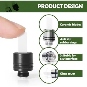 Quick Ceramic Heating Head Tip Heating Multi-Tool for Slicing Wax or Viscous Oil (Black & Silver)