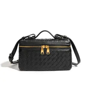Vintage Handmade Woven Box Bag Spring Summer New Style Fashion Simple Portable Shoulder Crossbody Lunch Bag Small Square Box Bag Trendy All-Match Daily Casual Versatile Handbag, Elegant Outfits, Business Casual Outfit