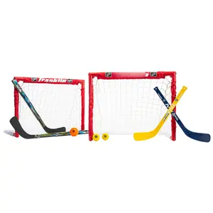 - Nhl Folding Hockey Goals Set (2) Street & Adjustable Sticks  Mini Balls + (1) Ball