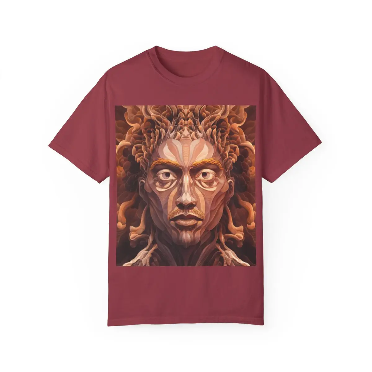 Face displaying Pareidolia T-shirt Unisex Garment-Dyed T-shirt Casual Cotton Comfy Relaxed Fit
