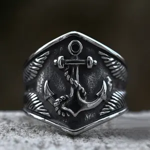 GTHIC Anchor Eagles Stainless Steel Marine Ring for Men Women Sailor Ring Daily Wear