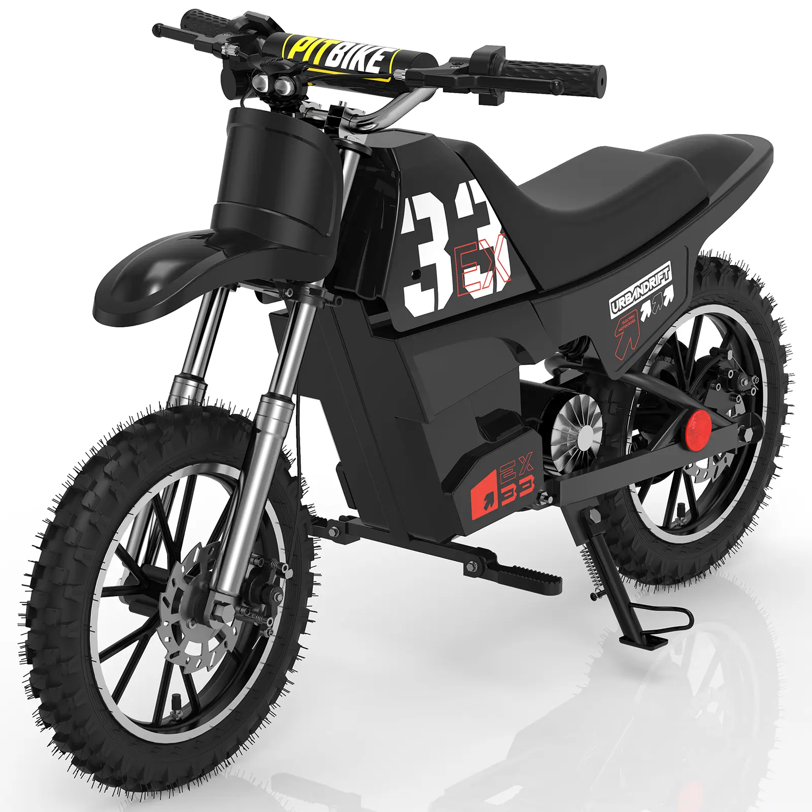 Kids 36V 500W Battery-Powered Electric Bicycle - High-Carbon Steel Frame, Fast Charging, Pedal Assist, All-Terrain Dual Suspension, Disc Brakes, 10" Tires, All-Weather Ready, Ideal Birthday Gift for Ages 7+ Boys & Girls