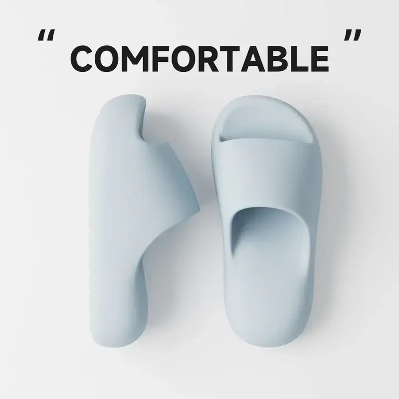 Women's Neutral Dainty Cloud Slide Shoes - Soft Waterproof Cloud Foam Platform Slippers with Shock Absorption, Indoor-Outdoor Anti-Skid Design
