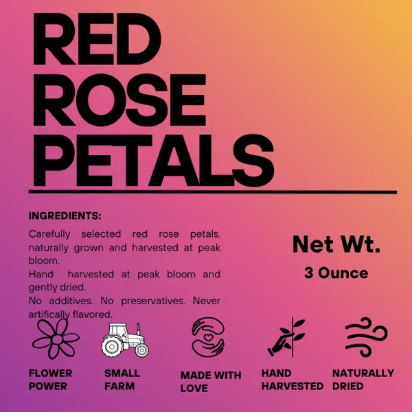 Red Rose Petals – Whole Petals | The Queen of Flowers for Tea, Culinary & Herbal Use