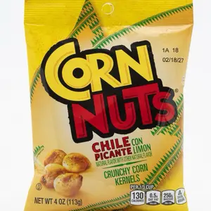 Corn Nuts Chile Con Picante Limon Ambient Crunchy Corn Kernels, 4 oz (113g) Natural Flavor Snack