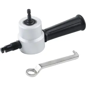 Double Headed Sheet Metal Nibbler, Drill Attachment Metal Cutter with Extra Punch and Die, Perfect for Straight Curve and Circle Cutting Sheet Metal Cutter