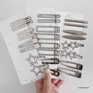 24-Pack trendy hollow star alligator hair clips inspired by celebrities, versatile casual metal snap barrettes that match any outfit, non-slip hair accessories with a secure strong grip for women and teen girls—perfect for everyday hairstyling, Y2K street