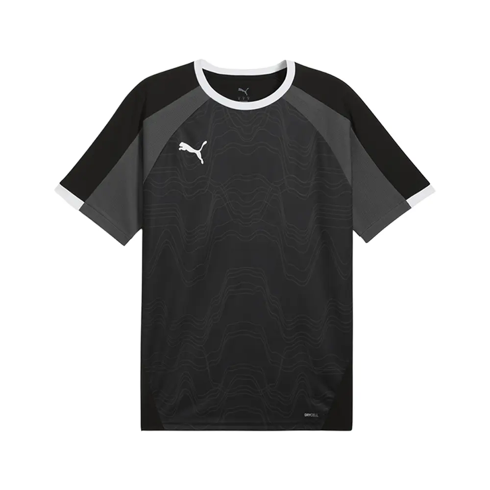 PUMA Mens Individualliga Graphic Crew Neck Short Sleeve Jersey Casual - Black