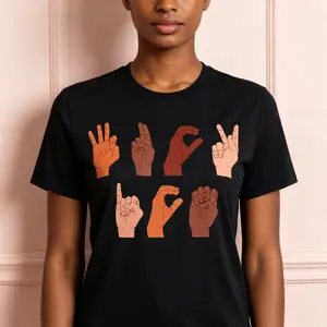 "F*ck ICE Hand Sign Language" Graphic T-Shirt - Anti-Deportation Chinga La Migra Statement Top - Social Justice Activism Aesthetic Apparel - Comfortable Short Sleeve Graphic Shirt - Unique Professional Detail Crew Neck Tee