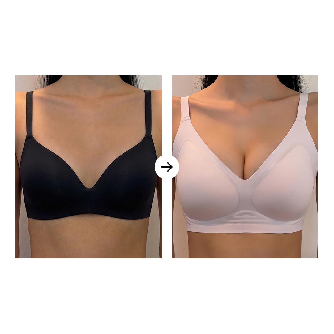[VERISH] Ice On Push-Up Bra - SIZE UP RECOMMENDED - Cooling Wireless Bra for Women - Korean Aqua-X Lift Fabric Perforated Pad No Underwire
