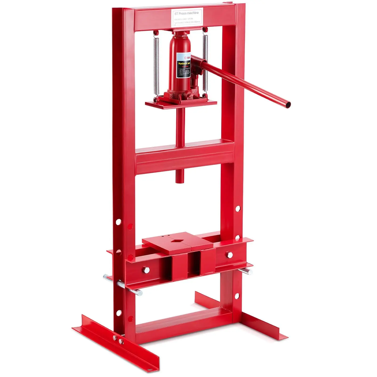 GARVEE 6T Hydraulic Shop Press, Heavy-Duty Adjustable h-Frame Garage Floor Shop Bearing Press with Stamping Plates to Straighten Bend or Press Parts, for Straightening/Automotive Repair/Garage Use