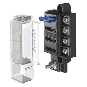 Blue Sea Systems 5045 ST Blade Compact Fuse Blocks- 4 Circuits with Cover