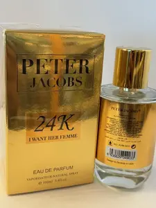 Peter Jacobs 24K I Want Her Femme Eau de Parfum 100ml Regular Edition Bold Gourmand Scent Spray for Women with Peach & Jasmine Notes